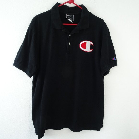 Champion Other - 🌵 Men's Champion Polo Black Tee Large
